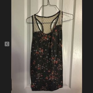 flower tank top with lace straps